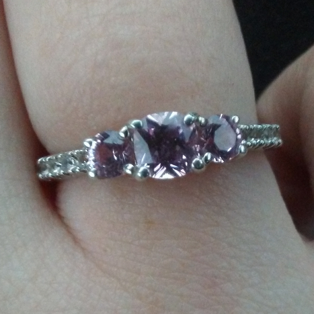 Pink Sapphire ring in Sterling silver